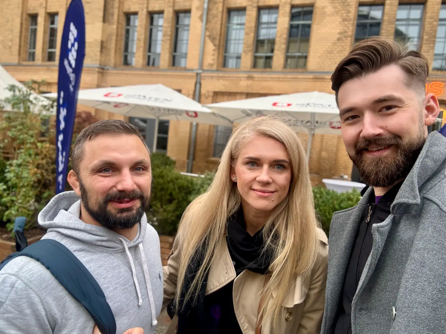 StreamX team arriving at adaptTo(). From the left: Michał Cukierman, Marta Cukierman, Kamil Chociej