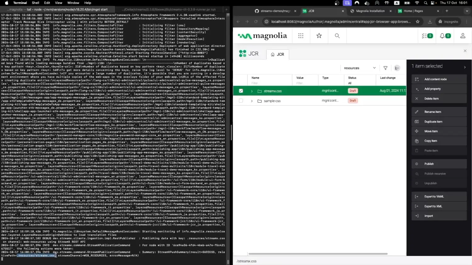 Magnolia StreamX tutorial